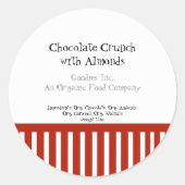 キャンディーケーンストリップ食品ラベル ラウンドシール (正面)