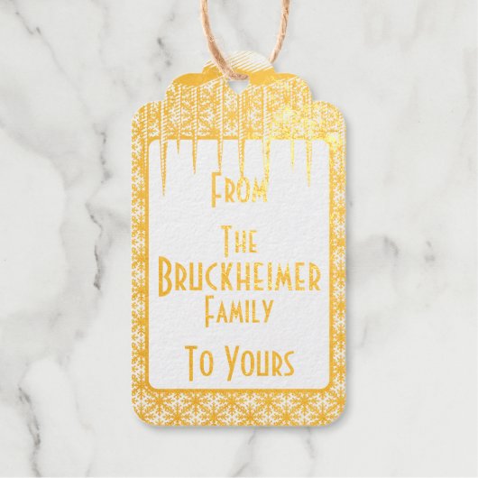 キャンディーケーンスネークフォイルギフトラベル ギフトタグ (正面)