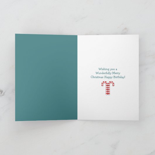 キャンディーケーンズレッドクリスマス誕生日カード シーズンカード (内部)