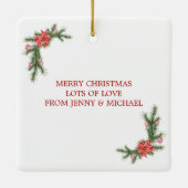 キャンディーケーンハウスジンガーブレッドピープルクリスマス セラミックオーナメント (裏面)