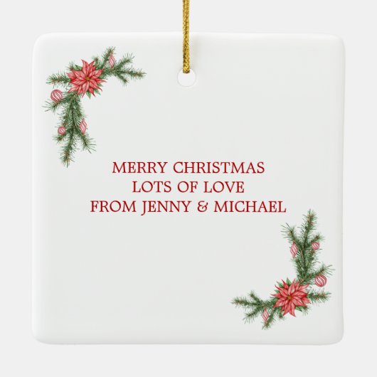 キャンディーケーンハウスジンガーブレッドピープルクリスマス セラミックオーナメント (裏面)