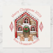 キャンディーケーンハウス，ジンジャーブレッドマン，女性クリスマス ビールラベル (シングルラベル)