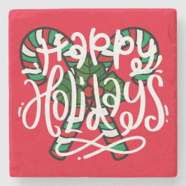 キャンディーケーンハッピーホリデーズ ストーンコースター