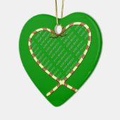 キャンディーケーンハートあなたの写真 セラミックオーナメント (左)