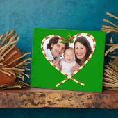 キャンディーケーンハートあなたの写真 フォトプラーク (側面)