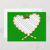 キャンディーケーンハートあなたの写真 ポストカード (正面/裏面)