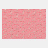 キャンディーケーンハートパーソナライズされたホリデイ ラッピングペーパーシート (正面3)