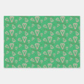 キャンディーケーンハートパーソナライズされたホリデイ ラッピングペーパーシート (正面3)