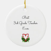 キャンディーケーンハートメリークリスマスイヤー先生名 セラミックオーナメント (裏面)