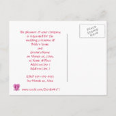 キャンディーケーンハート結婚式招待状ポストカード インビテーションポストカード (裏面)