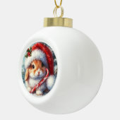 キャンディーケーンバニーウサギ セラミックボールオーナメント (右)