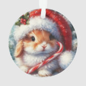 キャンディーケーンバニーラビットクリスマス オーナメント (裏面)
