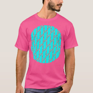 キャンディーケーンパターンターコイズ背景49 Tシャツ