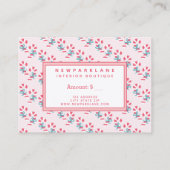 キャンディーケーンパターンピンクのクリスマスギフト証明書 名刺 (裏面)