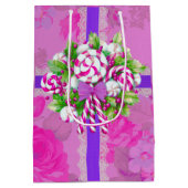 キャンディーケーンパープルクリスマス ミディアムペーパーバッグ (裏面)