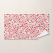 キャンディーケーンピンクのクリスマス バスタオルセット (ハンドタオル)