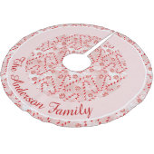 キャンディーケーンピンクのクリスマス ブラッシュドポリエステルツリースカート (アングル)