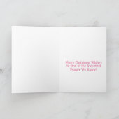 キャンディーケーンピンクフラミンゴクリスマスの願い カード (内部)