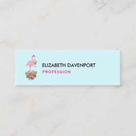 キャンディーケーンブーケとサンタハットのピンクのフラミンゴ スキニー名刺