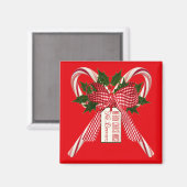 キャンディーケーンブーケのクリスマスウィッシュマグネット マグネット (正面/裏面)