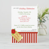 キャンディーケーンプレゼントホリデーパーティー招待 招待状 (スタンド正面)