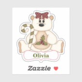 キャンディーケーンベアークリスマスコンター シール (シート)