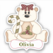 キャンディーケーンベアークリスマスコンター シール (正面)