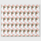 キャンディーケーンホリデークリスマスクリスマスプレゼント ラッピングペーパー (フラット)