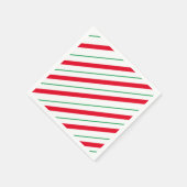 キャンディーケーンホリデークリスマス スタンダードカクテルナプキン (角)