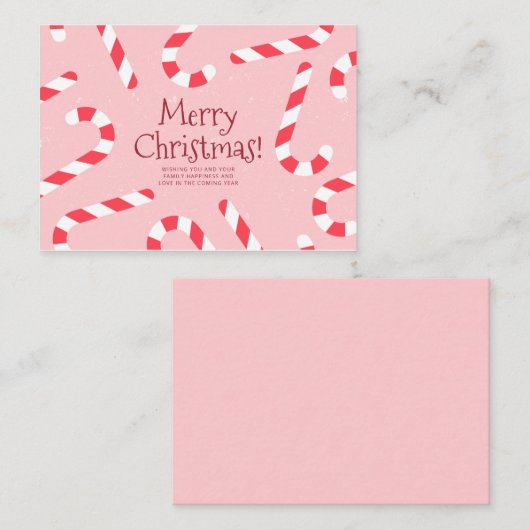 キャンディーケーンホリデーズメリーパーソナライズされたクリスマス ノートカード (正面/裏面)