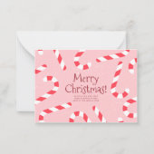 キャンディーケーンホリデーズメリーパーソナライズされたクリスマス ノートカード (正面)