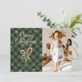 キャンディーケーンホリーフォトメリークリスマスカード シーズンカード (スタンド正面)