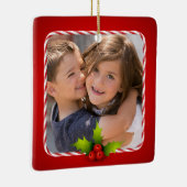 キャンディーケーンホリー写真 セラミックオーナメント (右)