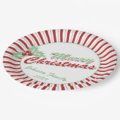 キャンディーケーンホリー | カスタムクリスマス紙プレート ペーパープレート (アングル)