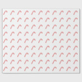 キャンディーケーンホワイトかわいいシンプルクリスマスホリデー ラッピングペーパー (フラット)