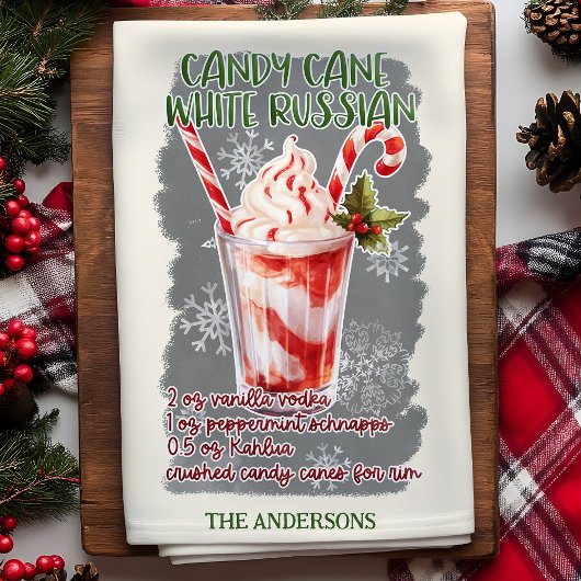 キャンディーケーンホワイトクリロシアのスマスカクテルレシピ キッチンタオル