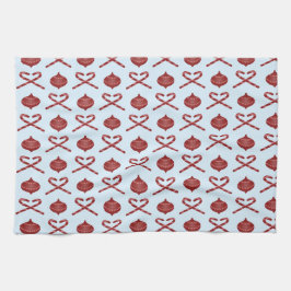 キャンディーケーンボウとオーナメント キッチンタオル