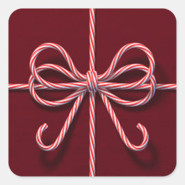 キャンディーケーンボウステッカー スクエアシール