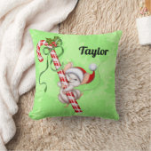 キャンディーケーンマウス名前/グリーティングクリスマスの追加 クッション (ブランケット)