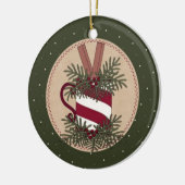 キャンディーケーンマグアレンジメント セラミックオーナメント (左)