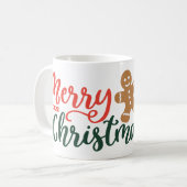 キャンディーケーンマグカップとメリークリスマス – フェスティバルクリスマス コーヒーマグカップ (正面左)