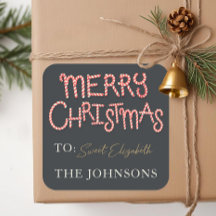 キャンディーケーンメリークリスマスギフトステッカーラベル