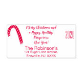 キャンディーケーンメリークリスマスハッピーニューイヤー セルフインキングスタンプ (デザイン)