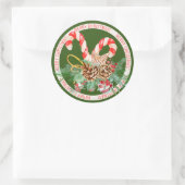 キャンディーケーンメリークリスマスラウンドステッカー ラウンドシール (バッグ)