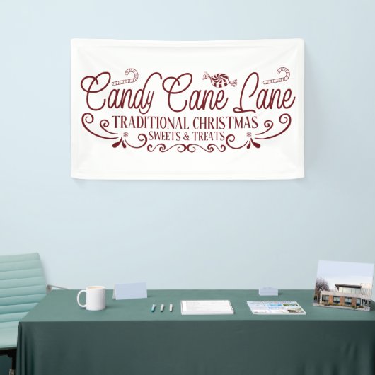 キャンディーケーンライ伝統的ンスイーツノースポール 横断幕 (トレードショー)