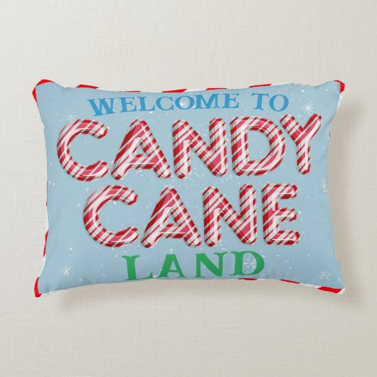 キャンディーケーンランドクリスマスウェルカム アクセントクッション (正面)