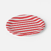キャンディーケーンレッドストライプ ペーパープレート (アングル)