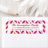 キャンディーケーンレッド&ピンク背景 ラベル (インサイチュ)