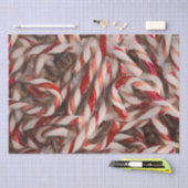 キャンディーケーンヴィンテージアンティークレッドクリスマス 薄葉紙 (クラフト)