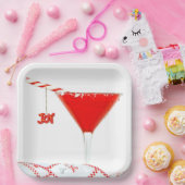 キャンディーケーン付きクリスマスカクテル ペーパープレート (パーティー)